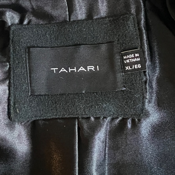 TAHARI Women’s Lurex Plaid Coat size XL Black with Metallic Threads - Picture 5 of 8